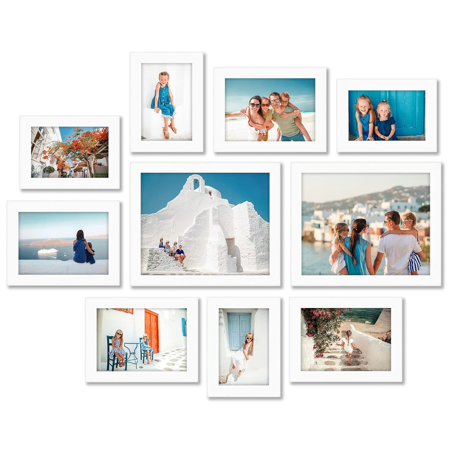 TINYFRAMES 10-Piece Multi Pack Includes 8x10, 5x7, and 4x6 Frames, Gallery Set